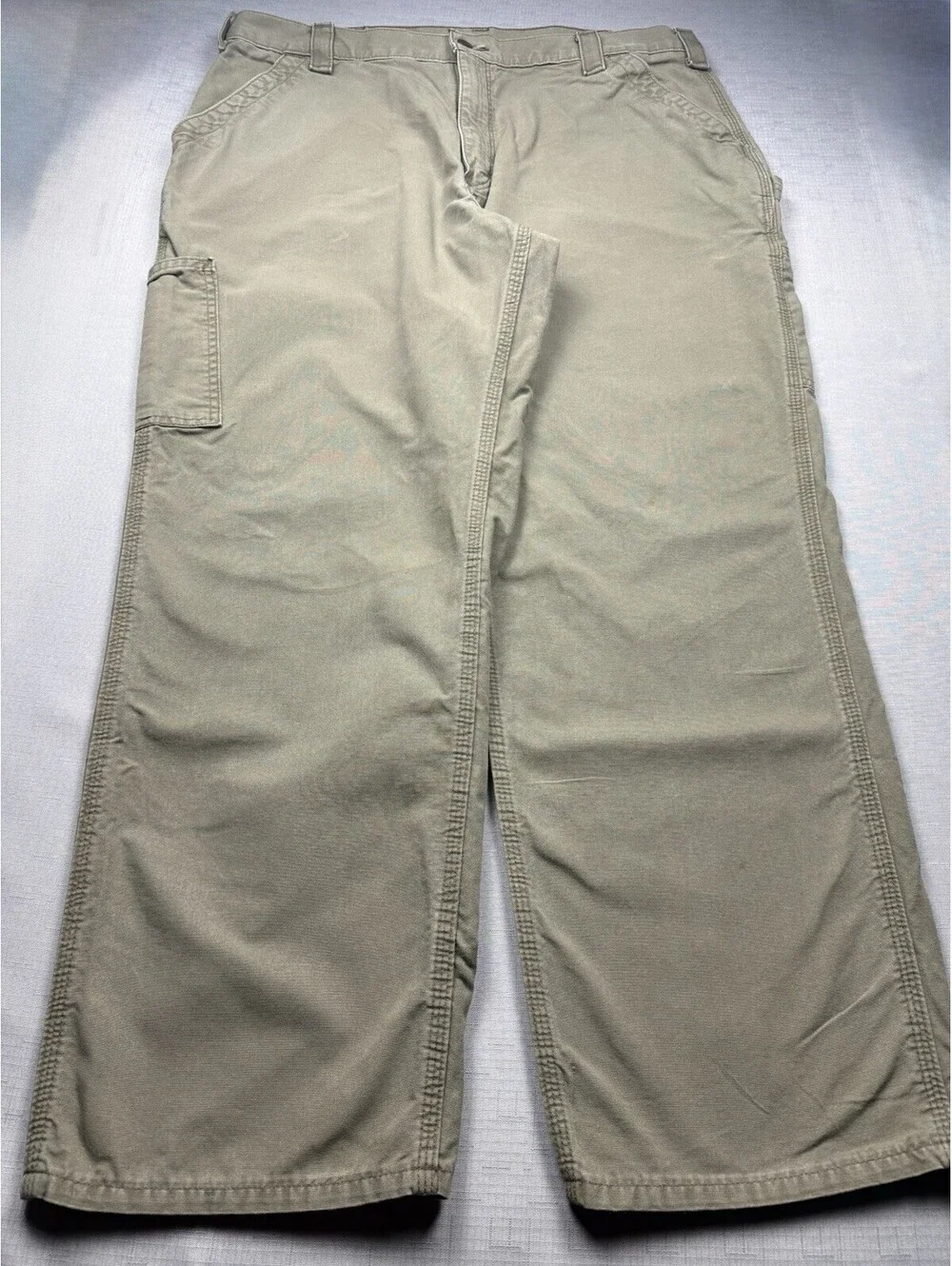 Carhartt Carpenter Pants Men 38x30 Tan B151 Loose Original Fit Work